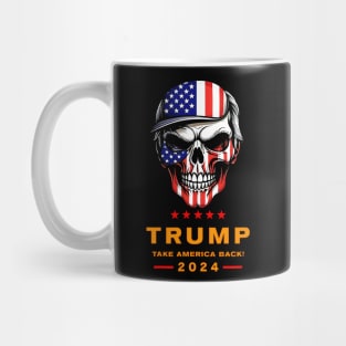 Donald Trump 2024 Skull American Flag Patriotic Mug